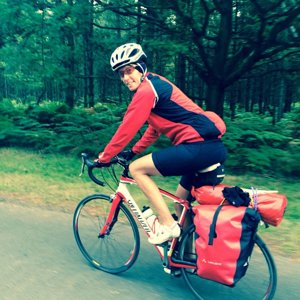 Road bike with panniers