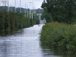 Floods. West Yorkshire Scenes. Castleford. Barnsdale Road. 2.JPG
