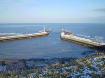 P1160023 Whitby Harbour from St Mary's..JPG