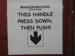 Miscellaneous Images. Pinderfields. Post-Grad Centre. Push!.JPG