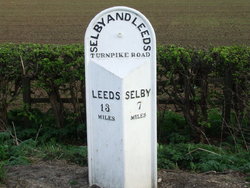 North Yorkshire Scenes. South Milford. Milestone. 1.JPG