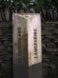 Lakes. Easter 2005. County Boundary Stone. A592.JPG
