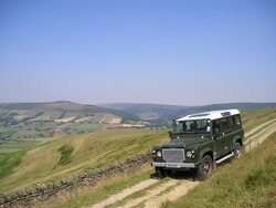 Defender. S50 RAT. Green-Laning. Derbyshire. Shatton Lane. 3.JPG