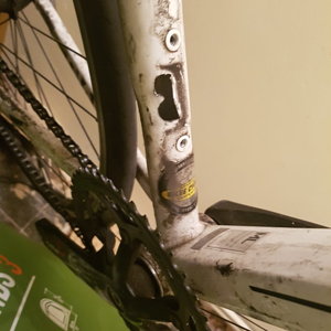 Downtube hole in frame