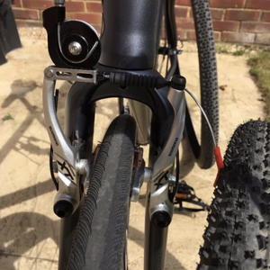 XT V-brakes with Dura-ace brifters via travel agent -