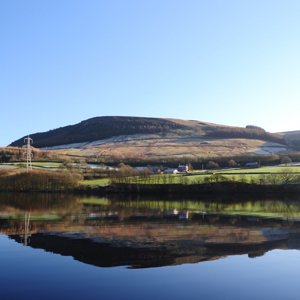 View across Valehouse Reservoir to Bramah Edge