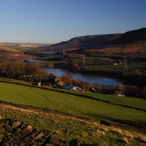 Longdendale Valley near Tintwistle quarry looking towards Woodhead