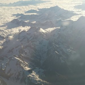 French Alps from plane