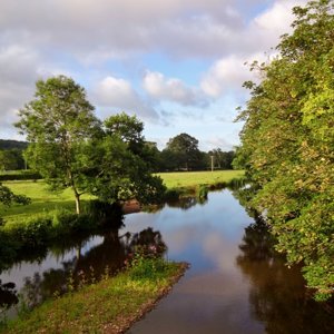 The bridge over the River Culm in Uffculme was the perfect place to stop for a 7am snack