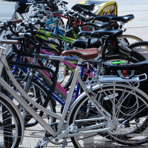 Many bicycles