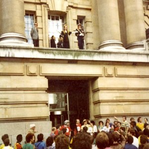 End of ride outside County Hall with young Ken