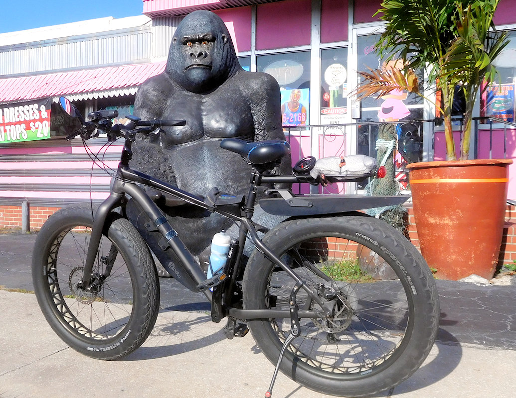 Ape outside of Diner