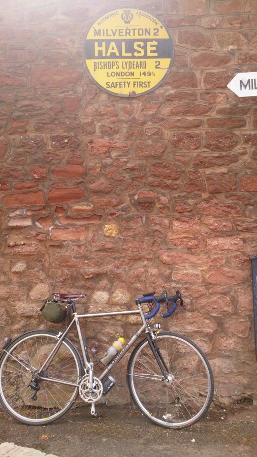 Bike in front of a wall.