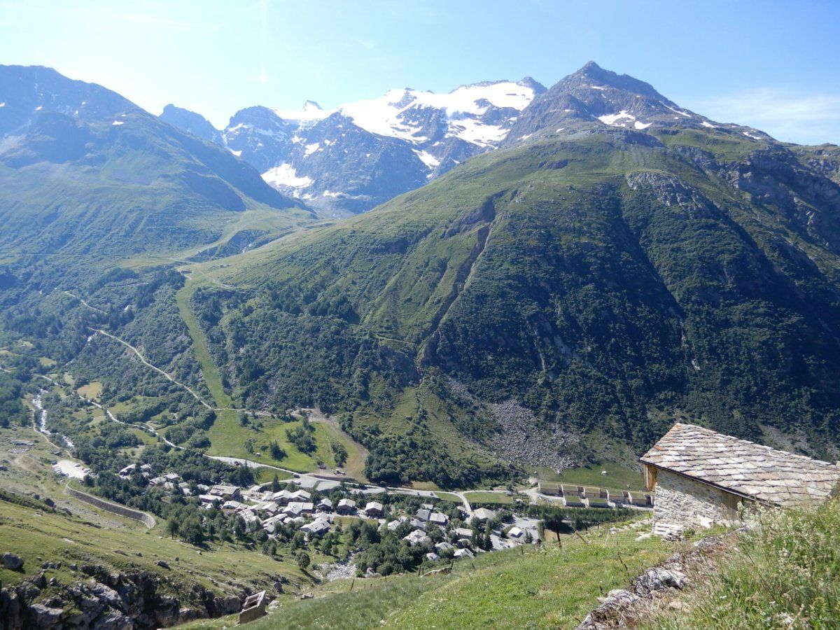 Bonneval-sur-Arc seen from early part of climb to Col de l'Iseran