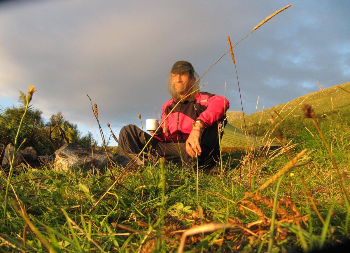 Camping by Loch Ailort, with midge protection