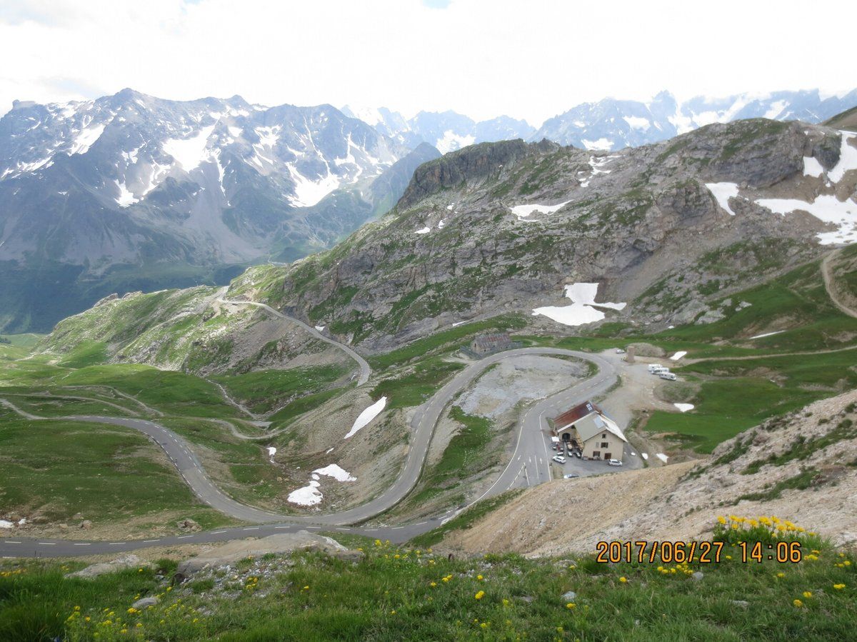 Col du Galibier, looking down on the Chalet du Galibier Refuge