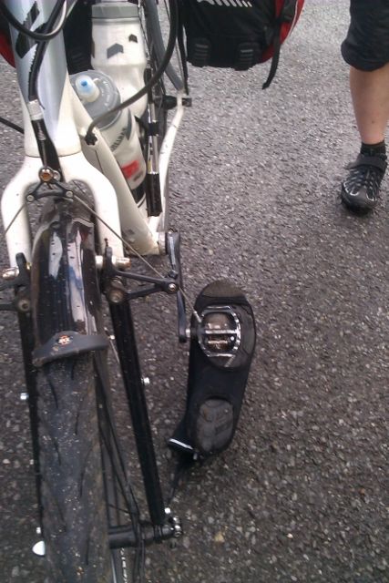 Dave's shoe is stuck to the pedal.jpg