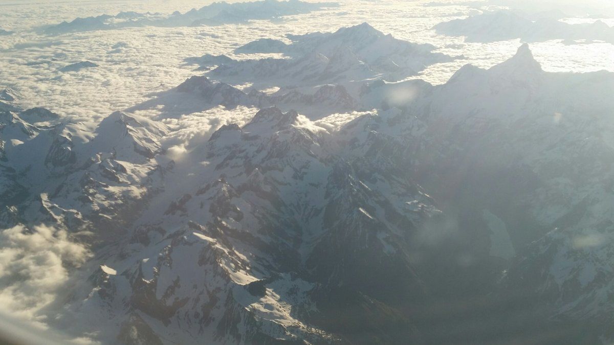 French Alps from plane