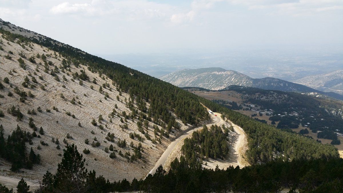 Mont Ventoux looking down towards Malaucene