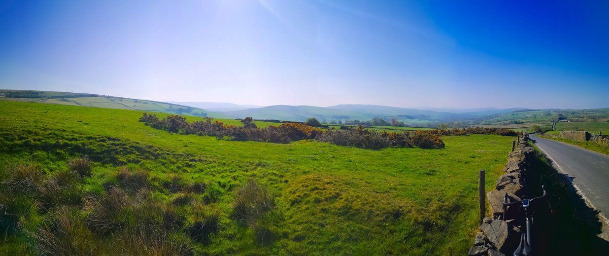 Morning ride 21/4/2019 Panorama looking towards Hayfield