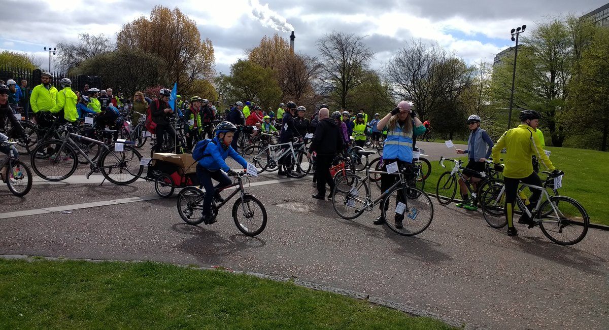 The feeder rides gather at Glasgow Green